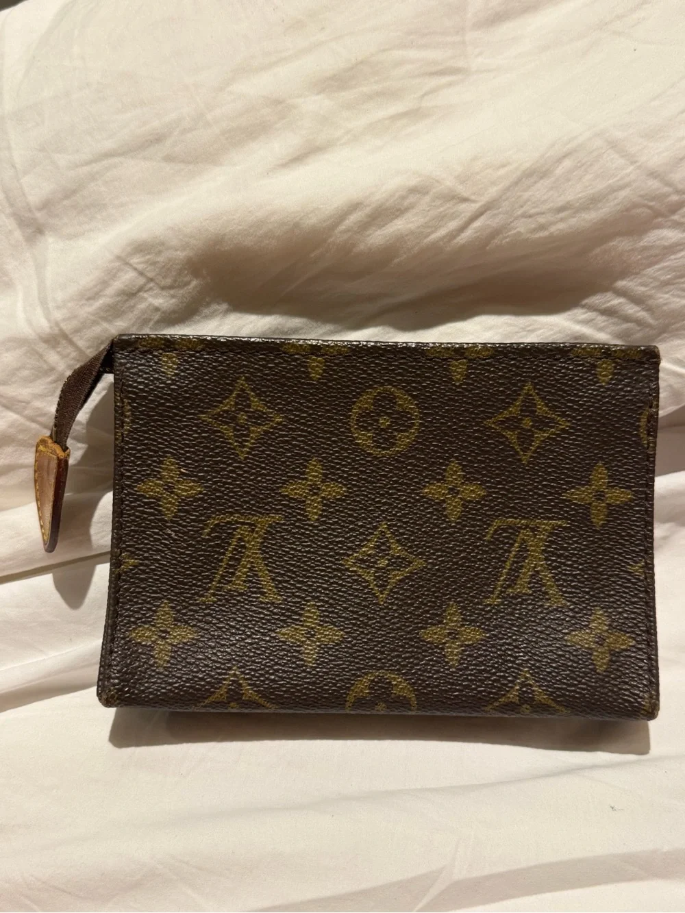 Louis Vuitton vintage Monogram Canvas Pouch - Brown & Gold Accents